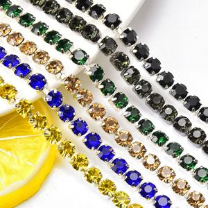 High Quality Crystal <strong>Rhinestone</strong> <strong>Cup</strong> <strong>Chain</strong> Ss28 6Mm Sew on Strass Glass Diamond Claw <strong>Chain</strong> Trims for Crafts Diy Jewelry Wedding