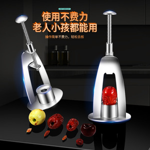 เครื่องมือแยกเมล็ดพุทราสแตนเลส 304 สำหรับใช้ในครัวเรือน แยกเมล็ดเชอร์รี่และฮอว์ธอร์น แบบกดบนโต๊ะ ใช้งานง่าย ทำความสะอาดสะดวก - Product Image 1