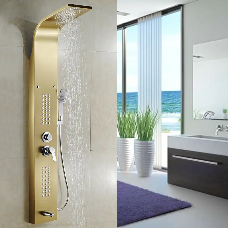 Panneau mural de douche multifonction moderne, de bonne qualité sus304, panneaux de douche de massage pour la salle de bains, en promotion