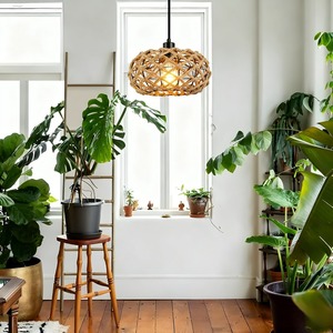 Treo đèn cây gai dầu dây dệt trần ánh sáng đồ đạc cho phòng ngủ nhà bếp đảo trang trại phòng khách phòng ngủ mặt dây đèn 30cm - Product Image 3