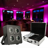 4X18w RGBWA UV Par Light sans fil, télécommande, portable, alimenté par batterie, LED Wifi APP, discothèque, DJ, soirée, boîte de nuit, éclairage d'ambiance