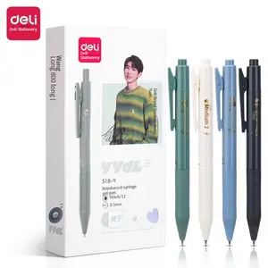 Deli S18-Y stylo en gel de haute qualité Press Student 0.5mm Test de tube d'aiguille renforcé à séchage rapide est confortable à tenir avec le stylo