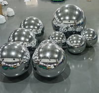 Boules géantes en PVC brillant pour la décoration d'événements, ballons sphériques gonflables argentés géants, boules disco géantes, ballons miroir gonflables