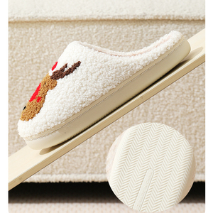 Novedad 2024 Pantuflas para el Hogar Zapatillas Acogedoras de Felpa para Interiores con Patrón de Santa Claus y Árbol de Navidad Pantuflas Cálidas de Algodón para Invierno Venta al por Mayor - Product Image 3