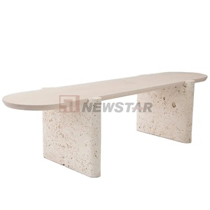 Newstar Natural Stone Oval <strong>Round</strong> Coffee <strong>Tables</strong> Custom Hotel Luxury Home Furniture Travertine Marble <strong>Dining</strong> <strong>Table</strong> - Product Image 3