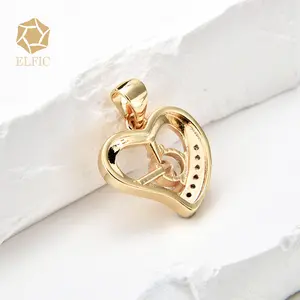 Elfic Gold Plated Jewelry Heart Pendant Charm Jewelry For Women