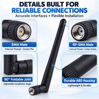 Antenne externe omnidirectionnelle en caoutchouc 2.4G 5.8G 4G LTE 433MHz, pour routeur domestique WiFi Zigbee Bluetooth et module IoT