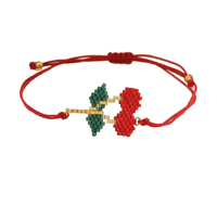 Bracelet d'amitié bohème fait main en perles de rocaille pour femme, réglable, motif fruit, accessoire mignon pour l'été