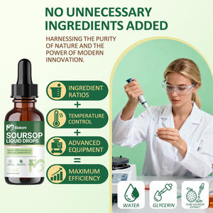 Compléments alimentaires liquides à base de corossol (graviola) pur et naturel de 60 ml, marque privée, avec algues marines, curcuma et moringa pour l'immunité - Product Image 6