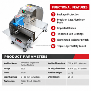 Macchina Professionale per Affettare il <span class=keywords><strong>Pane</strong></span> per Produzione Uniforme di Toast <span class=keywords><strong>e</strong></span> Sandwich - Product Image 2