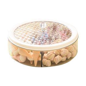 Compartment Fruit Platter Round With Lid Food <b>Storage</b> Container For Party Snack Candy <b>Box</b> Home Living Room Use - Product Image 5