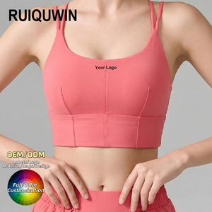 RUIQUWIN Custom Women's High Quality Yoga Bra Soft Sports Bra Backless Fitness Wear Tight Push Up Running Workout Bra - Product Image 1