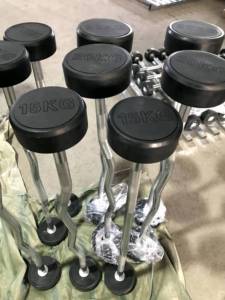 Tạ tay cao su 15kg 20kg, thanh tạ thẳng, tạ tay cố định, tạ tập thể hình đầu tròn - Product Image 6