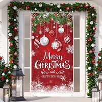 Housse de porte de Noël Bonhomme de neige, bannière suspendue pour cadeau d'hiver, décorations de Noël personnalisables pour porte d'entrée intérieure ou extérieure