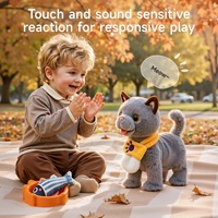 Jouet interactif électrique Tumama pour enfants, chat en peluche qui marche, qui fait des mouvements de queue et qui lèche sa langue, jouet musical intelligent pour bébé