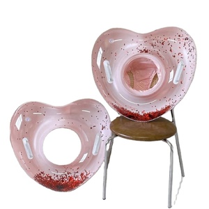 Heart-Shaped Glitter Swim Ring for Kids - <b>Inflatable</b> Pool Float with Handles & Seat, Pink & Fun - Product Image 2