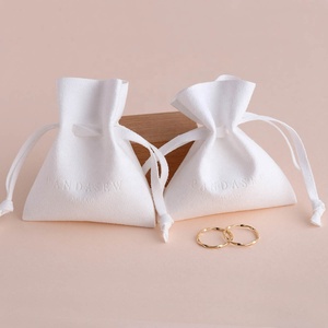PandaSew Custom logo <b>White</b> <b>Small</b> Packaging <b>Bag</b> Jewelry Pouches Microfiber Travel Pouch - Product Image 5