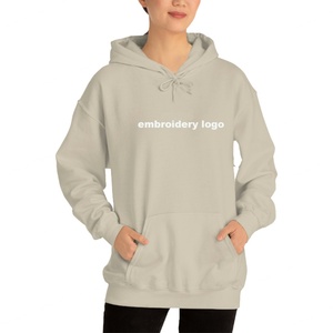 เสื้อฮู้ดปักลายตามสั่ง ยูนิเซ็กซ์ คุณภาพสูง ไม่หดตัว ผ้าฝ้าย 100% แบบสวมหัว โลโก้ปักนูน 3 มิติ - Product Image 4