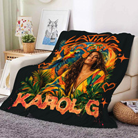 Nouvelle collection 2026 : Couvertures douces en polaire et flanelle, motifs personnalisés de la chanteuse Karol, idéales pour les fans, 50*60 pouces, parfaites pour les tournées musicales.