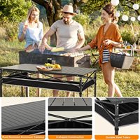 Dernière conception de table pliante extérieure ultra grande en alliage d'aluminium avec support de pliage rapide