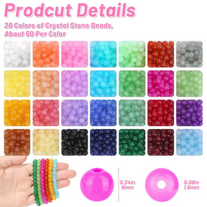 Glass <b>Beads</b> Set 8mm Round Loose <b>Beads</b> For Bracelet Making DIY Jewelry Accessories Multicolor Glass <b>Bead</b> <b>Kit</b> - Product Image 4