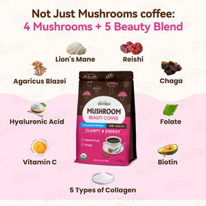 BSTBIO özel karışımı çok kollajen peptidleri C vitamini hyaluronik asit 100 g/torba mantar kahve - Product Image 5