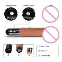 Dildo vibrant étanche à piles D6, 10 fréquences, réaliste, jouet intime manuel pour adultes