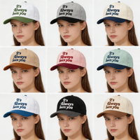 Casquettes de baseball bicolores en dobby à 5 panneaux avec logo personnalisé OEM ODM, chapeaux de sport structurés 100 % coton, vente en gros
