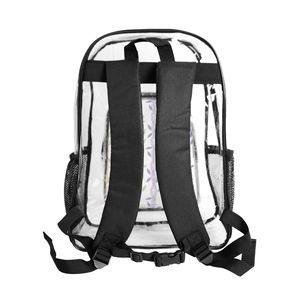 Mochila Transparente de PVC con Diseño de Lei Maile Mokihana, Bolsillos con Cierre de Cremallera y Broche, Personalización Bajo Demanda, Mochila Casual, MOQ=1 - Product Image 3