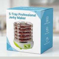 Pengering Makanan Elektrik Mekanik 5-Laci - Kontrol Suhu Mudah dengan Tombol - Pengering Daging Sapi dan Buah Profesional Bebas BPA untuk Rumah Tangga