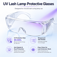 Lunettes de protection UV pour extensions de cils, lampes UV LED pour le durcissement des cils, lunettes de sécurité transparentes enveloppantes