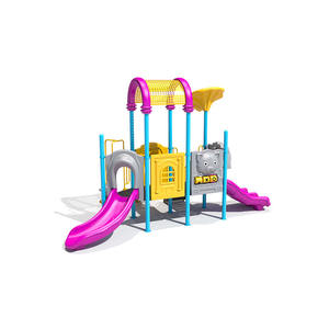 Équipement de terrain de jeu extérieur violet école <span class=keywords><strong>moins</strong></span> <span class=keywords><strong>cher</strong></span> jouant toboggan en plastique pour enfants aire de jeux enfants ensemble payant économique - Product Image 2
