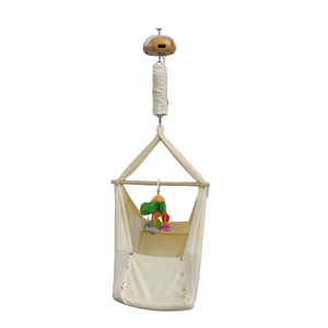 <span class=keywords><strong>Hamaca</strong></span> Eléctrica para Bebé con Diseño de Madera, Algodón Suave, Funciona con Banco de Energía, con Temporizador y Control de Velocidad de Oscilación para Uso en Interiores/Exteriores - Product Image 3