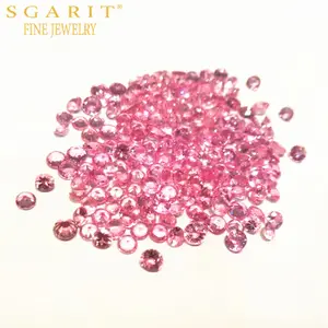 SGARIT 5A качественные драгоценные камни ювелирная фабрика оптовая продажа 0,8-4 мм круглый граненый резной натуральный розовый сапфир свободный драгоценный камень