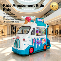 Manège pour enfants 4 places MSKY Ice Cream Fun, jeu vidéo 3D d'intérieur éducatif, à monnayeur, en fibre de verre, en anglais