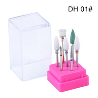 Ensemble de fraises de polissage en céramique pour ongles, outil de brosse pour machine, fraise de meulage, manche en plastique et métal, modèle DMT08