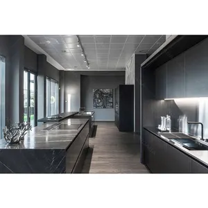 2021 أفكار جديدة فاخرة وحدات التصميم الإيطالي القشرة الخشبية خزائن المطبخ التصاميم