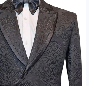 Abiti da <span class=keywords><strong>uomo</strong></span> personalizzati in raso jacquard <span class=keywords><strong>bianco</strong></span>, smoking, <span class=keywords><strong>blazer</strong></span> formali da matrimonio per lo sposo - Product Image 6