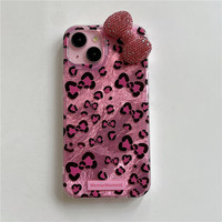 Nouveau Style dessin animé mignon arc imprimé léopard coque de téléphone mode fille charme Durable protégé coque de téléphone en gros décoration de téléphone