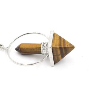 DIY 7チャクラ六角形コーンストーン振り子レイキ癒しピラミッド型クリスタルペンダントお守り催眠術魔術師占い小道具 - Product Image 6