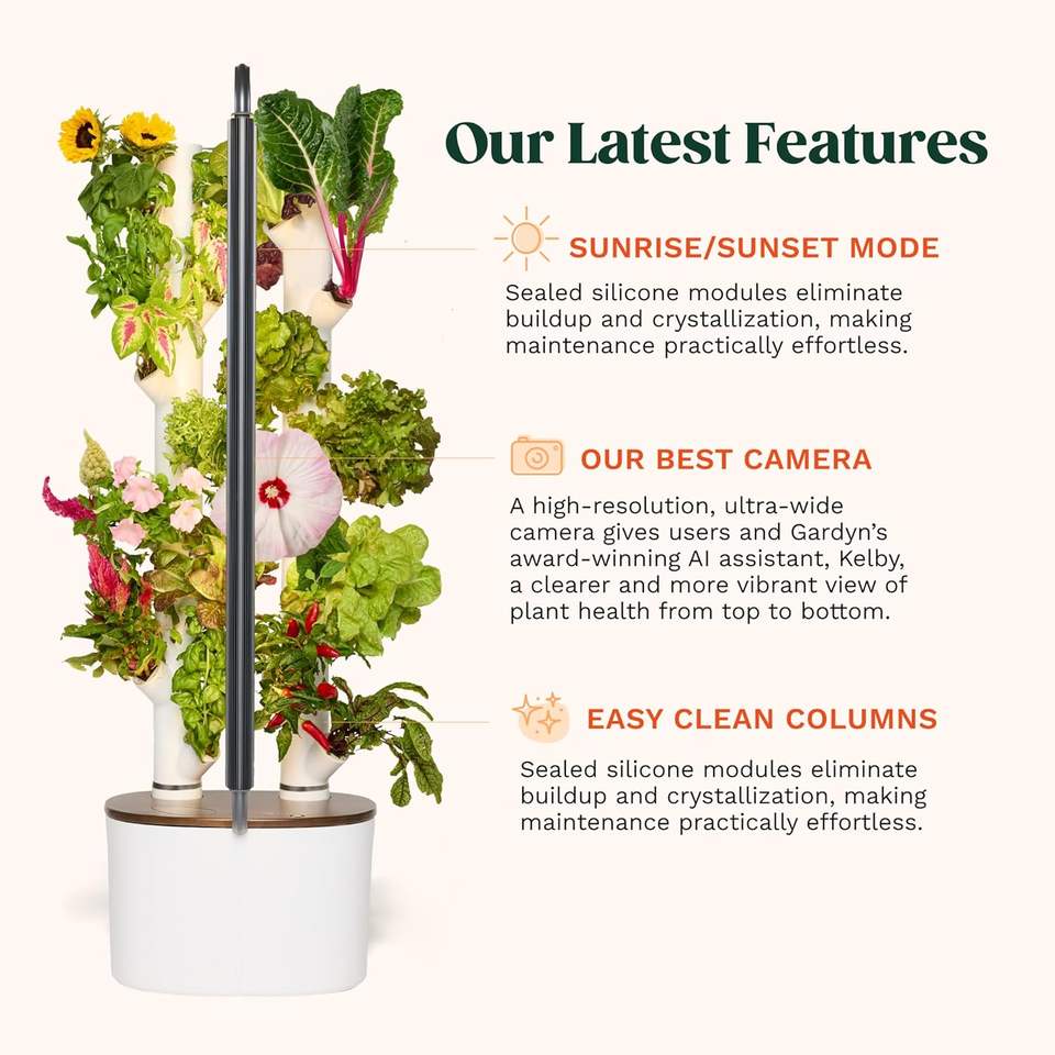 Gardyn Studio 2 Hydroponics Aeroponic Tower Systems New Smart Pots ...