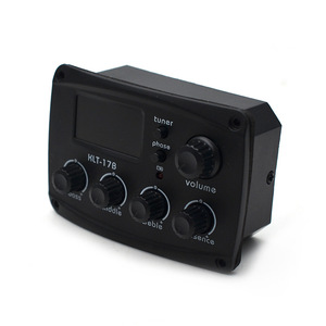 Préampli pour guitare acoustique KLT-17B en plastique avec accordeur numérique, égaliseur 4 bandes et micro de guitare - Product Image 2