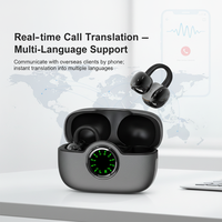 Écouteurs de traduction Huizon AI V6.0 étanches IPX-5 avec suppression du bruit ENC, contrôle tactile via application, son Hi-Fi, affichage LED de la batterie, et conception intra-auriculaire