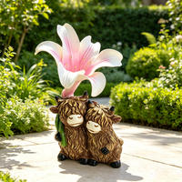 Ornement animalier mignon en résine pour la Saint-Valentin avec lumière solaire - Peint à la main, imperméable, décoration de maison, cadeau