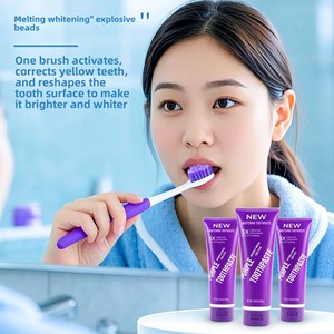 Dentifricio Sbiancante Speciale <span class=keywords><strong>Deng</strong></span> 65g/120g Viola Brillante Rimuove Macchie Gialle Illumina Fragranza Menta Prodotto in Cina OEM/ODM - Product Image 2