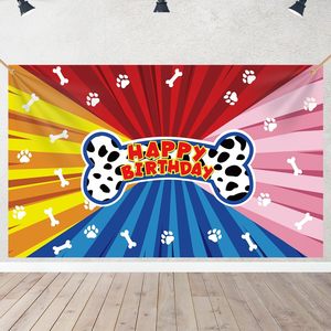 Fondo Fotográfico Colorido con Patas de Perro <span class=keywords><strong>para</strong></span> Cumpleaños, Fiesta de Mascotas, Baby Shower, Decoración <span class=keywords><strong>para</strong></span> Fiestas en Casa, Personalizable - Product Image 4