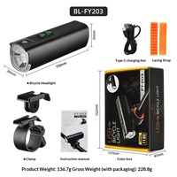 Luz Delantera LED para Bicicleta, Alta Luminosidad, Aleación de Aluminio, Impermeable, Carga Tipo-C, Rotación de 360 Grados, Luz Alta/Baja