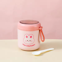 JM Nouveauté : Tasse à petit-déjeuner Little Panda en acier inoxydable 304, boîte à lunch isotherme anti-fuite grande capacité, motif dessin animé
