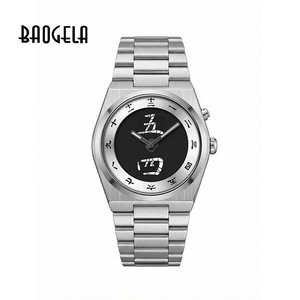 2026 ใหม่ <span class=keywords><strong>BAOGELA</strong></span> นาฬิกาควอตซ์ผู้ชายสแตนเลสสตีลตัวอักษรจีนตัวบอกเวลาการออกแบบที่เรียบง่ายนาฬิกาข้อมือกันน้ำ - Product Image 1