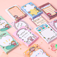 Bloc-notes adhésifs portables mignons de dessin animé en gros, logo personnalisé, design créatif, adhésif de qualité supérieure, fournitures de bureau et scolaires en vrac